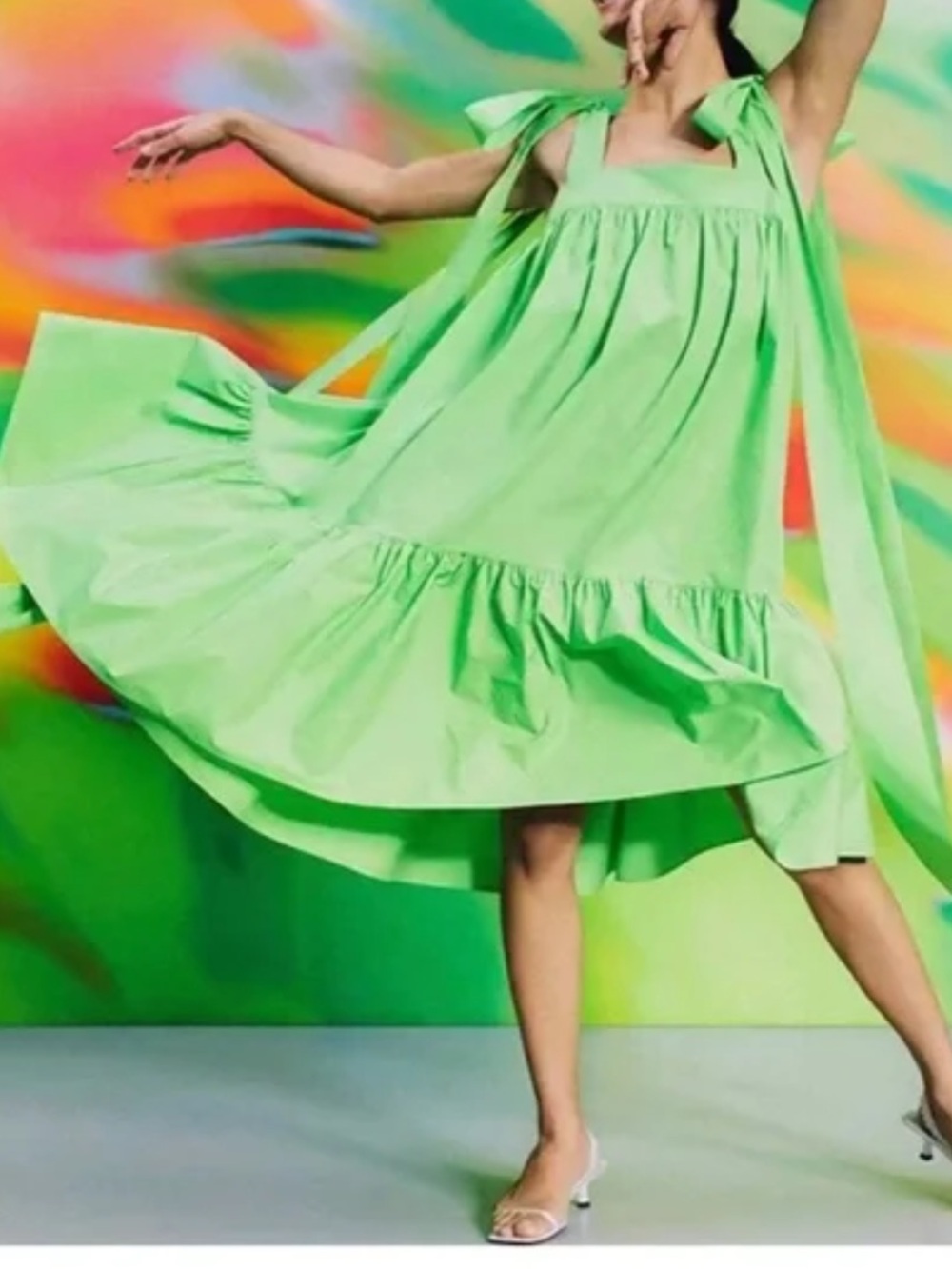Christopher John Rogers Lime Green Sleeveless Midi Dress Size Medium M Target
